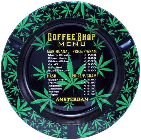 Cinzeiro de metal Amsterdam Coffee Shop Menu